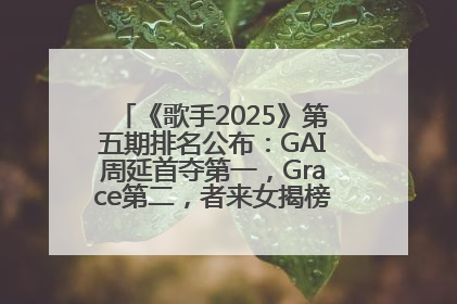 《歌手2025》第五期排名公布：GAI周延首夺第一，Grace第二，者来女揭榜成功，卫兰被淘汰