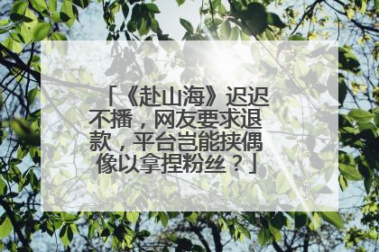 《赴山海》迟迟不播，网友要求退款，平台岂能挟偶像以拿捏粉丝？