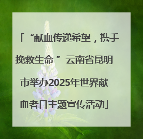 “献血传递希望，携手挽救生命 ”云南省昆明市举办2025年世界献血者日主题宣传活动