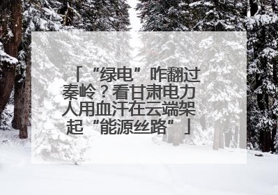 “绿电”咋翻过秦岭？看甘肃电力人用血汗在云端架起“能源丝路”