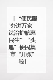 “便民服务进万家 法治护航惠民生”“头雁”便民集市“开张”啦