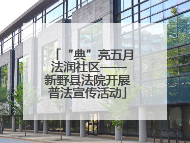 “典”亮五月 法润社区——新野县法院开展普法宣传活动
