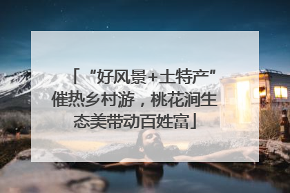 “好风景+土特产”催热乡村游，桃花涧生态美带动百姓富