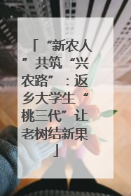 “新农人”共筑“兴农路”：返乡大学生“桃三代”让老树结新果