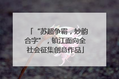 “苏超争霸，妙韵合字”，镇江面向全社会征集创意作品