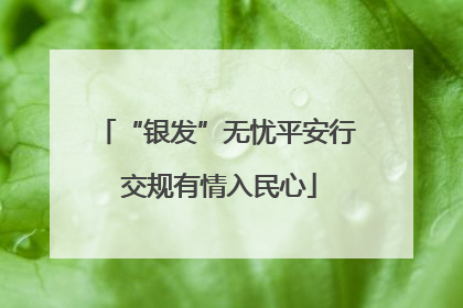 “银发”无忧平安行 交规有情入民心
