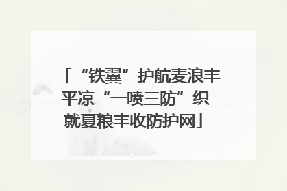 “铁翼”护航麦浪丰 平凉“一喷三防”织就夏粮丰收防护网