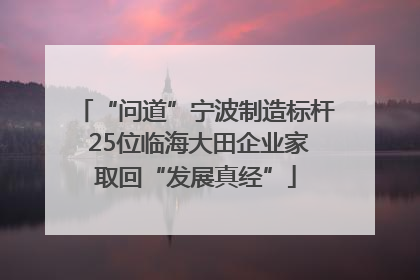 “问道”宁波制造标杆 25位临海大田企业家取回“发展真经”