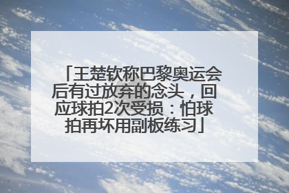王楚钦称巴黎奥运会后有过放弃的念头，回应球拍2次受损：怕球拍再坏用副板练习