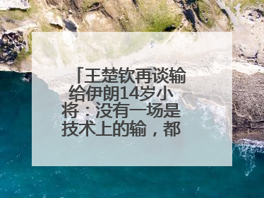 王楚钦再谈输给伊朗14岁小将：没有一场是技术上的输，都是心理上的输