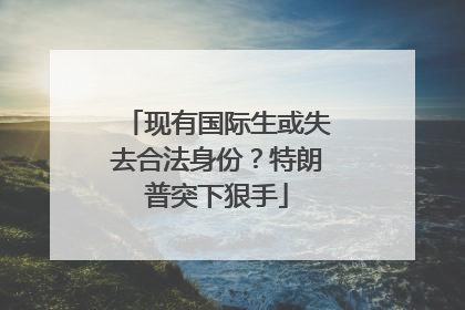 现有国际生或失去合法身份？特朗普突下狠手