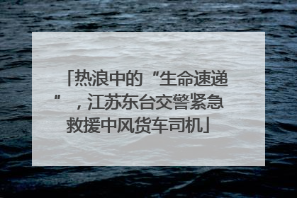 热浪中的“生命速递”，江苏东台交警紧急救援中风货车司机