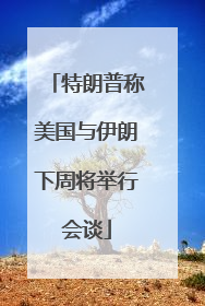 特朗普称美国与伊朗下周将举行会谈