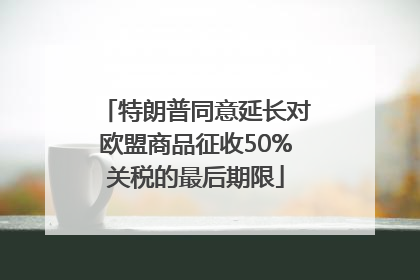 特朗普同意延长对欧盟商品征收50%关税的最后期限