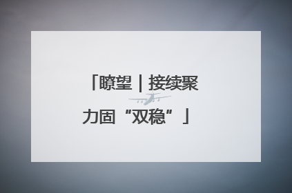 瞭望｜接续聚力固“双稳”