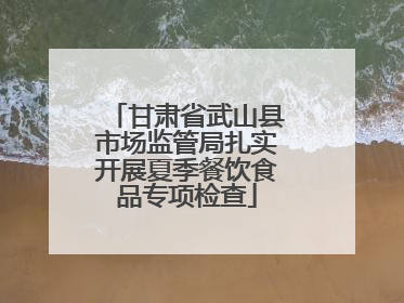 甘肃省武山县市场监管局扎实开展夏季餐饮食品专项检查
