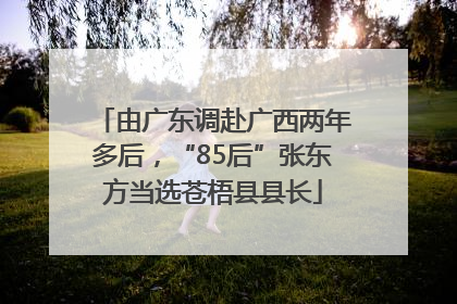 由广东调赴广西两年多后，“85后”张东方当选苍梧县县长