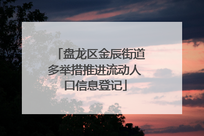 盘龙区金辰街道多举措推进流动人口信息登记