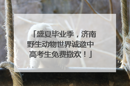 盛夏毕业季，济南野生动物世界诚邀中高考生免费撒欢！