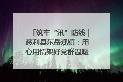 筑牢“汛”防线｜慈利县东岳观镇：用心用情架好党群温暖悠长的“连心桥”