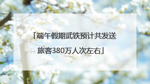 端午假期武铁预计共发送旅客380万人次左右