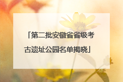 第二批安徽省省级考古遗址公园名单揭晓
