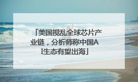 美国搅乱全球芯片产业链，分析师称中国AI生态有望出海
