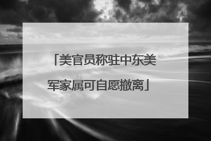 美官员称驻中东美军家属可自愿撤离