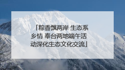 粽香飘两岸 生态系乡情 奉台两地端午活动深化生态文化交流