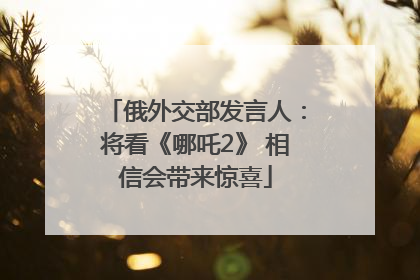 俄外交部发言人：将看《哪吒2》 相信会带来惊喜