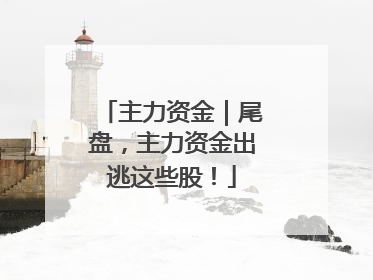 主力资金｜尾盘，主力资金出逃这些股！