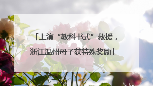 上演“教科书式”救援，浙江温州母子获特殊奖励