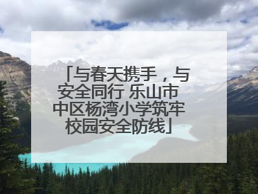 与春天携手，与安全同行 乐山市中区杨湾小学筑牢校园安全防线