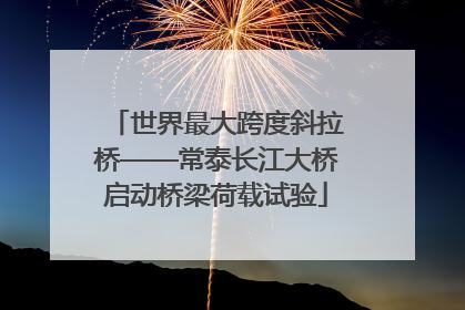 世界最大跨度斜拉桥——常泰长江大桥启动桥梁荷载试验