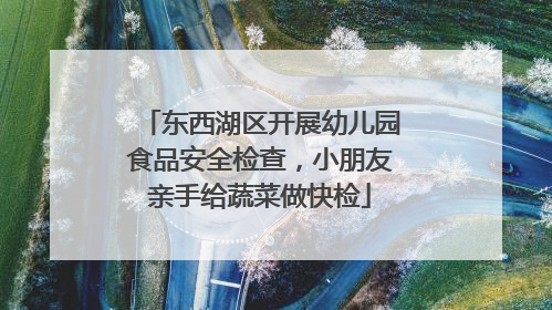 东西湖区开展幼儿园食品安全检查，小朋友亲手给蔬菜做快检
