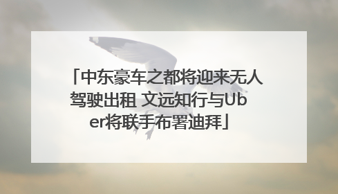 中东豪车之都将迎来无人驾驶出租 文远知行与Uber将联手布署迪拜