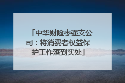 中华财险枣强支公司：将消费者权益保护工作落到实处
