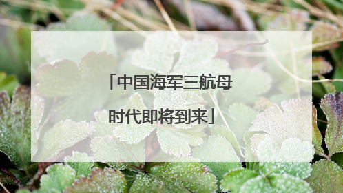 中国海军三航母时代即将到来