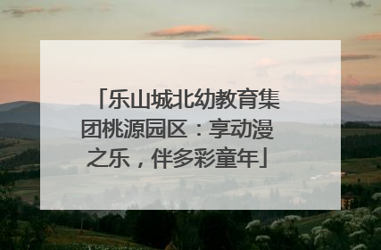 乐山城北幼教育集团桃源园区：享动漫之乐，伴多彩童年