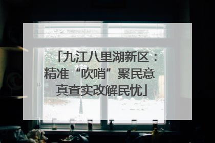 九江八里湖新区：精准“吹哨”聚民意 真查实改解民忧
