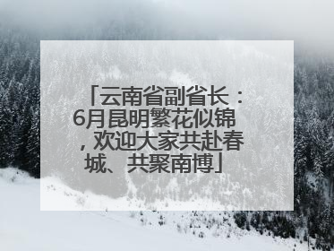 云南省副省长：6月昆明繁花似锦，欢迎大家共赴春城、共聚南博