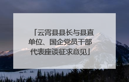 云霄县县长与县直单位、国企党员干部代表座谈征求意见