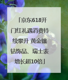 京东618开门红礼遇消费持续攀升 黄金镶钻饰品、瑞士表增长超10倍
