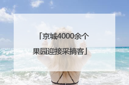 京城4000余个果园迎接采摘客