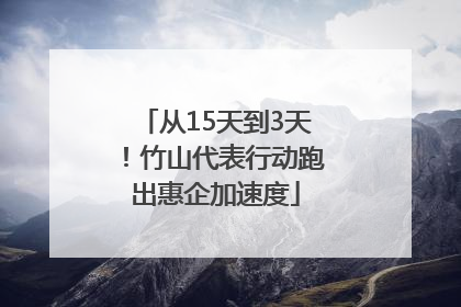 从15天到3天！竹山代表行动跑出惠企加速度