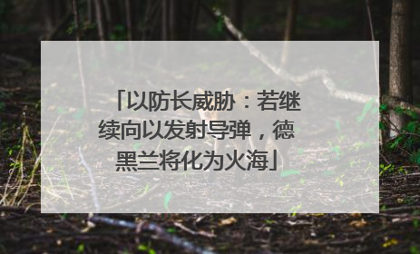以防长威胁：若继续向以发射导弹，德黑兰将化为火海