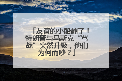 友谊的小船翻了！特朗普与马斯克“骂战”突然升级，他们为何而吵？
