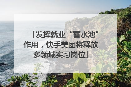 发挥就业“蓄水池”作用，快手美团将释放多领域实习岗位