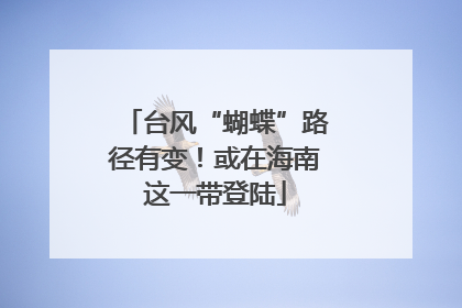 台风“蝴蝶”路径有变！或在海南这一带登陆