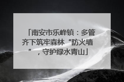 南安市乐峰镇：多管齐下筑牢森林“防火墙”，守护绿水青山